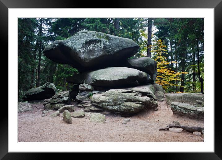 Chybotek Balancing Legendary Rock Framed Mounted Print by Artur Bogacki