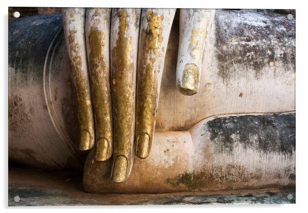 Gold Leaf Covered Buddha Hand Acrylic by Artur Bogacki
