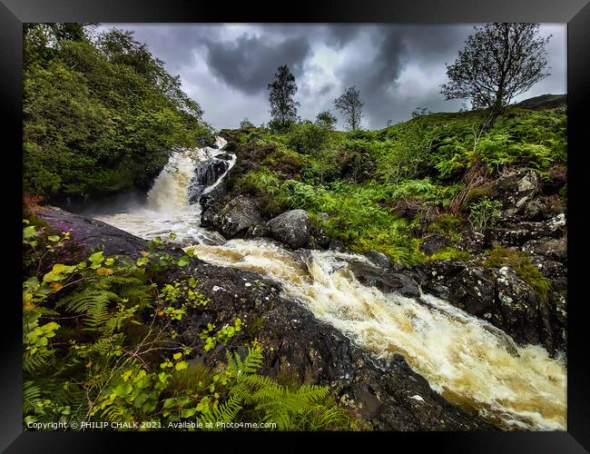 Glentrool waterfall in Scotland Framed Print by PHILIP CHALK