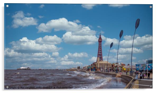 Blackpool seafront  Acrylic by Phil Longfoot