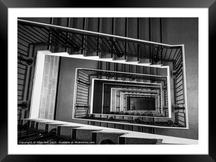 Looking Down Stairwell Framed Mounted Print by Allan Bell