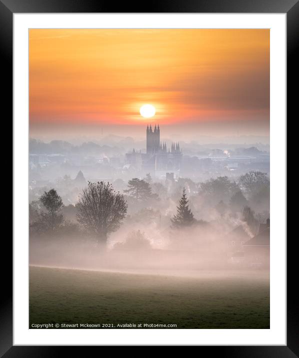 Canterbury Cathedral in the Mist Framed Mounted Print by Stewart Mckeown