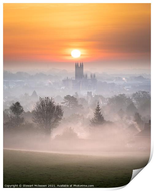 Canterbury Cathedral in the Mist Print by Stewart Mckeown