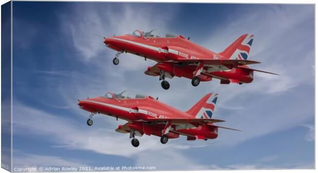 Two of The Red Arrows Canvas Print by Adrian Rowley