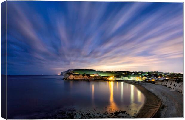 Freshwater Bay at Night Canvas Print by Barry Maytum