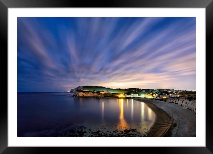 Freshwater Bay at Night Framed Mounted Print by Barry Maytum
