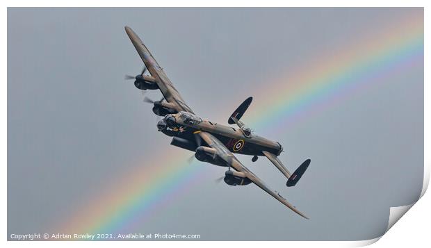 Lancaster Bomber with Rainbow Print by Adrian Rowley