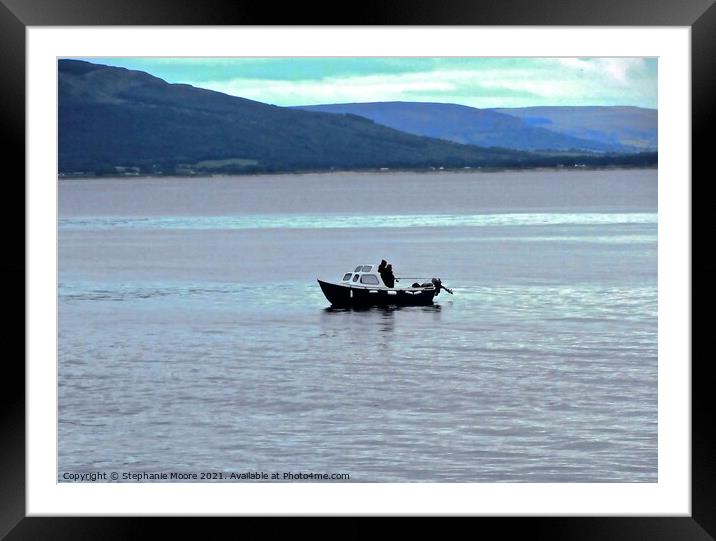 Solitary fisherman Framed Mounted Print by Stephanie Moore