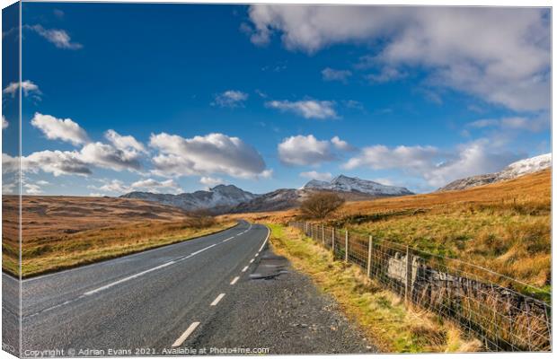 Road To Snowdon Mountain Wales Canvas Print by Adrian Evans