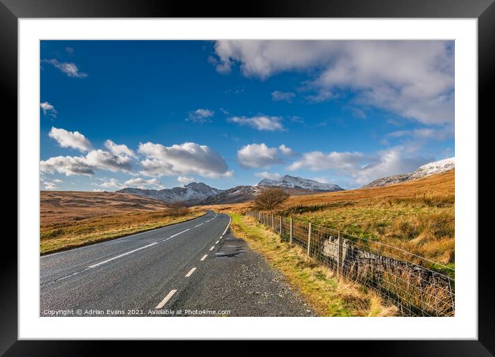 Road To Snowdon Mountain Wales Framed Mounted Print by Adrian Evans
