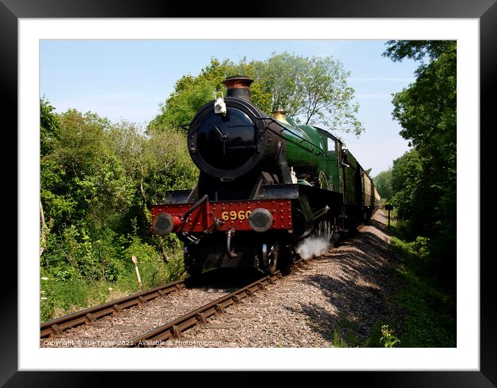 Steam Locomotive, Hall class 6960 - Ravingham Hall  Framed Mounted Print by Nik Taylor