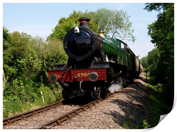 Steam Locomotive, Hall class 6960 - Ravingham Hall  Print by Nik Taylor