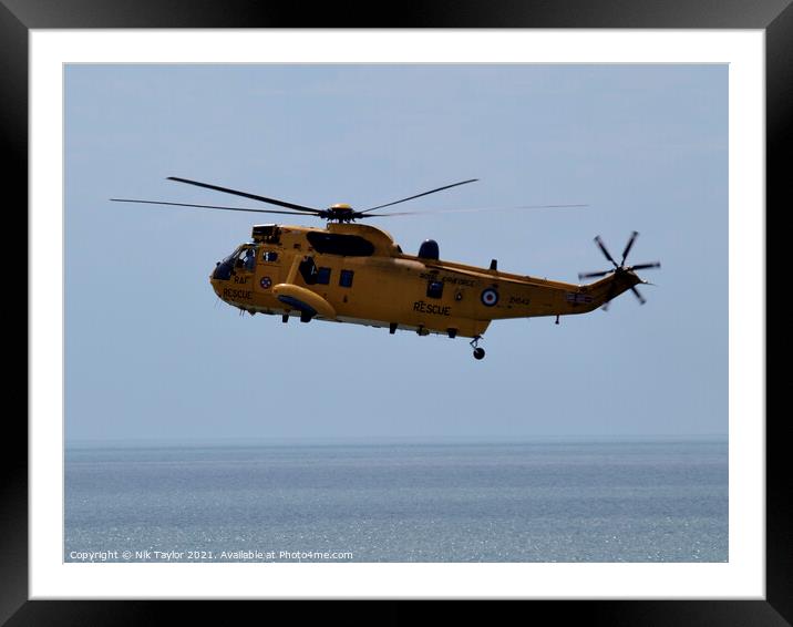 RAF Air Sea rescue helicopter Framed Mounted Print by Nik Taylor