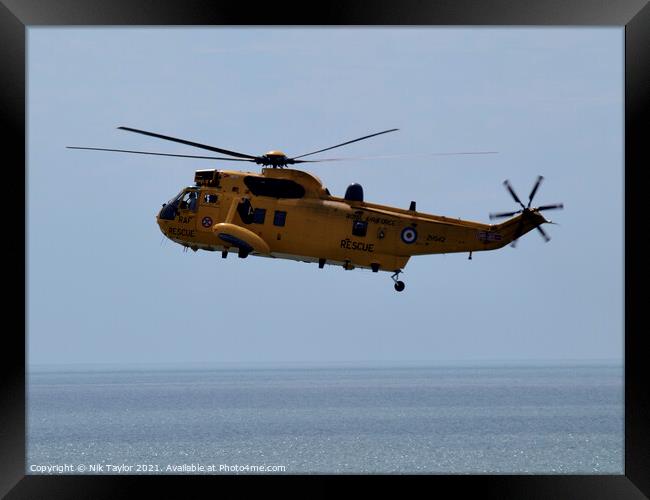 RAF Air Sea rescue helicopter Framed Print by Nik Taylor