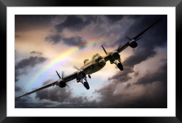 Lancaster Passing Storm Framed Mounted Print by J Biggadike