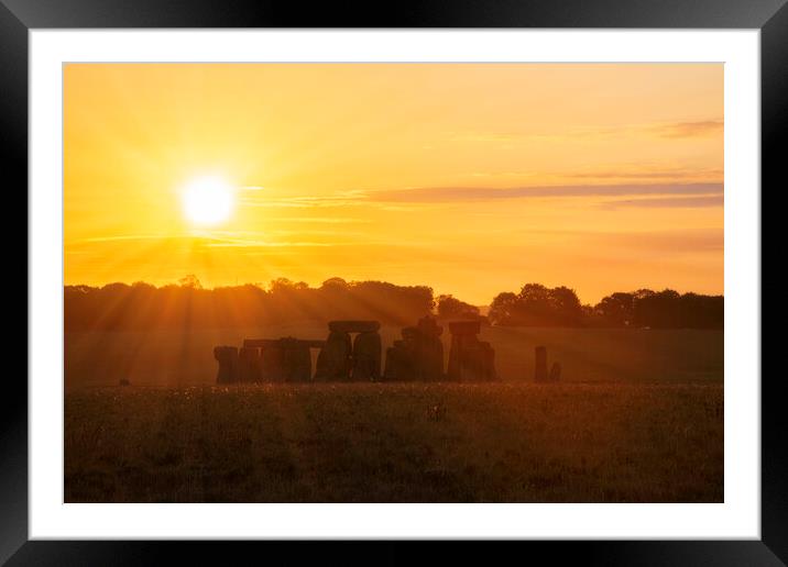 Stonehenge Sunrise Framed Mounted Print by Barry Maytum
