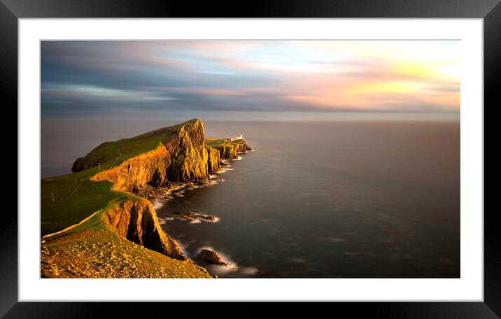 Neist Point Sunset Framed Mounted Print by Barry Maytum