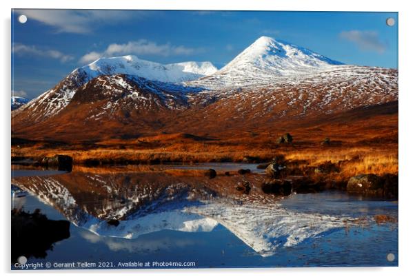 Rannoch Moor, Highland Region, Scotland, UK Acrylic by Geraint Tellem ARPS