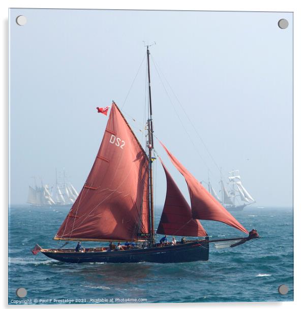 The Jolie Brise at Tall Ship's Race Start Acrylic by Paul F Prestidge