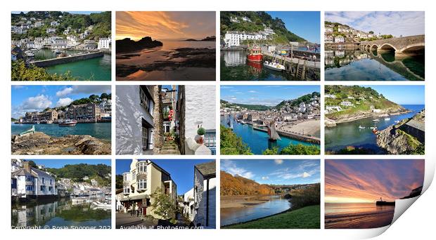 Looe and Polperro Collage of views Print by Rosie Spooner