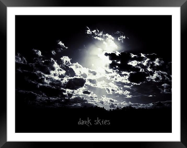 dark skies Framed Mounted Print by Heather Newton
