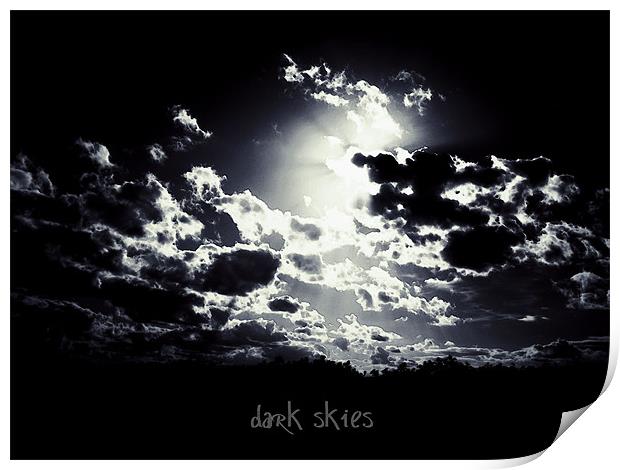 dark skies Print by Heather Newton