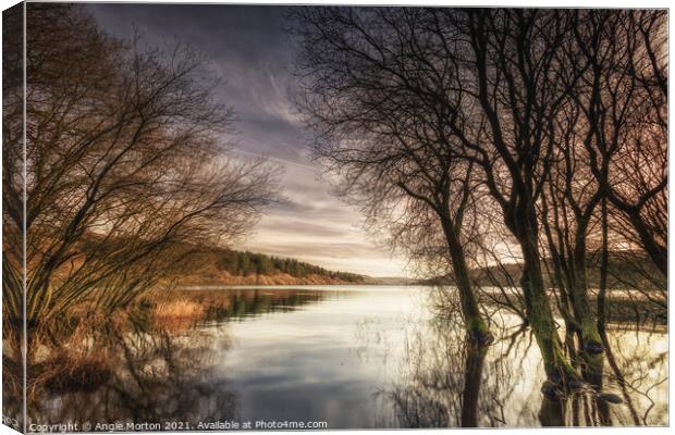  Broomhead Reservoir Sunday Morning Canvas Print by Angie Morton