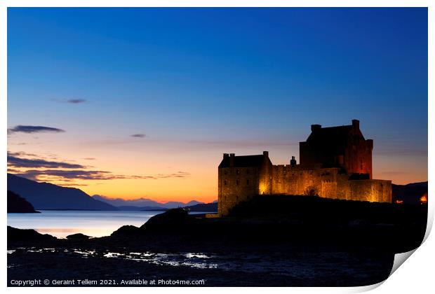 Eilean Donan Castle, Loch Duich, Highland, Scotland, UK Print by Geraint Tellem ARPS