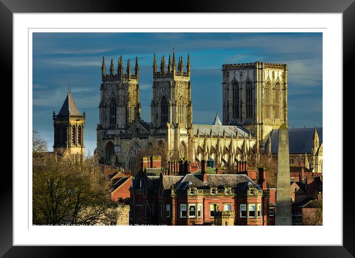 York minster from the bar walls 55 Framed Mounted Print by PHILIP CHALK
