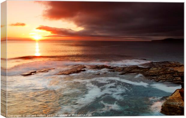 Midsummer sunset from Kame of Hoy, Hoy,  Orkney Islands Canvas Print by Geraint Tellem ARPS