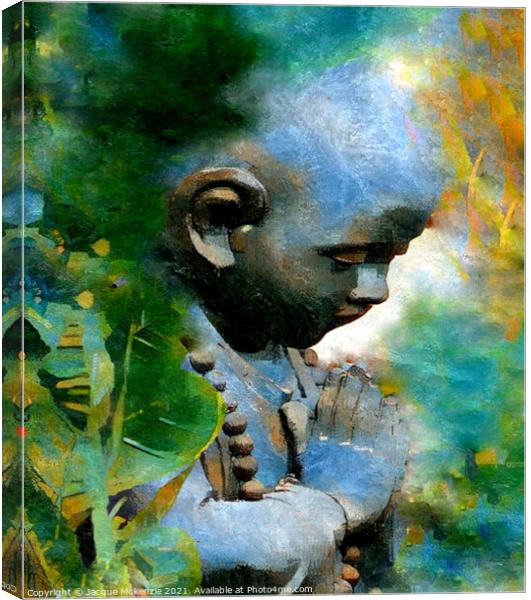 THE PRAYING BUDDHA Canvas Print by Jacque Mckenzie