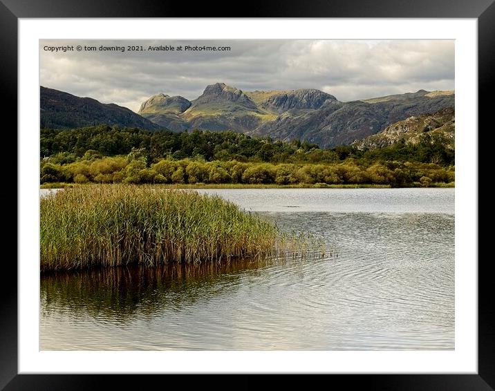 Distant Fells Framed Mounted Print by tom downing