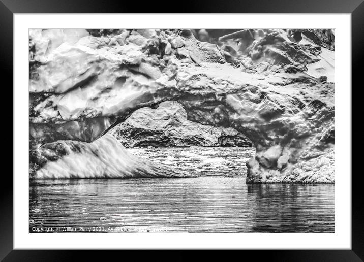  Iceberg Arch Reflection Paradise Bay Skintorp Cove Antarctica Framed Mounted Print by William Perry