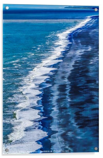 Reynisfjara Black Sand Beach Iceland Acrylic by William Perry