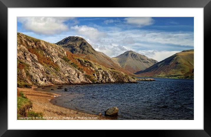 Wastwater and mountains Framed Mounted Print by ROS RIDLEY