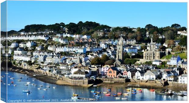 Fowey From The Hall Walk. Canvas Print by Neil Mottershead