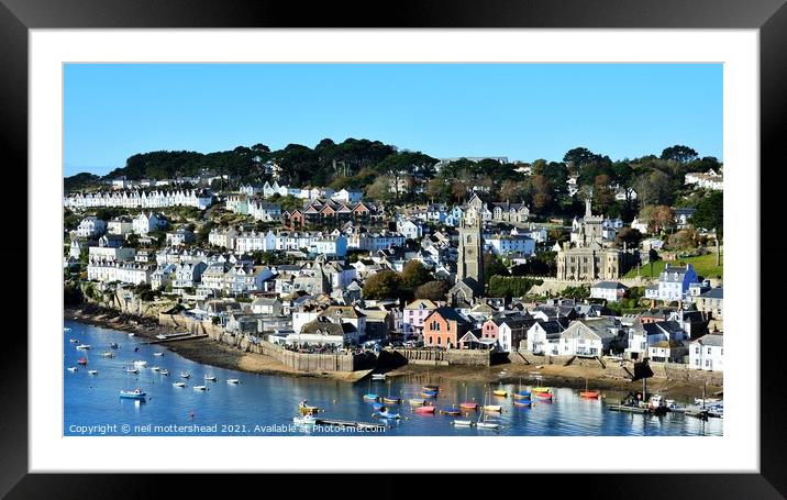 Fowey From The Hall Walk. Framed Mounted Print by Neil Mottershead