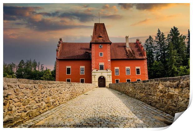 Cervena Lhota castle . Czech Republic. Print by Sergey Fedoskin