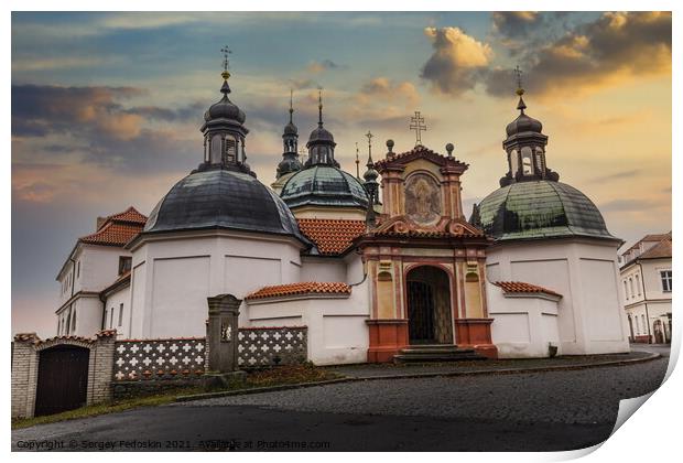 Klokoty church. Czechia. Print by Sergey Fedoskin