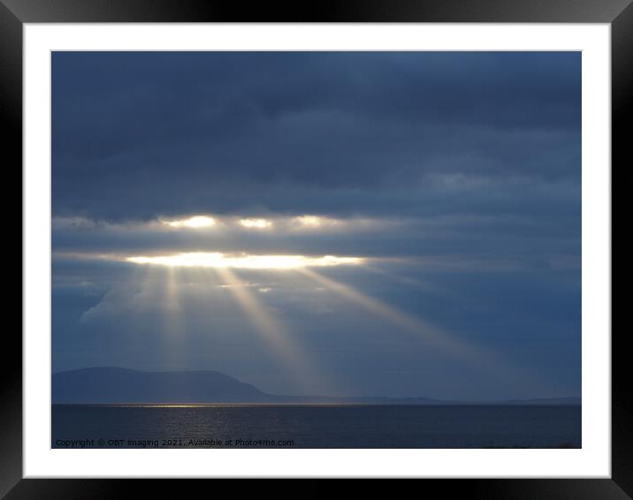 Last Rays Of Sun The Hebridean Sky Scotland  Framed Mounted Print by OBT imaging