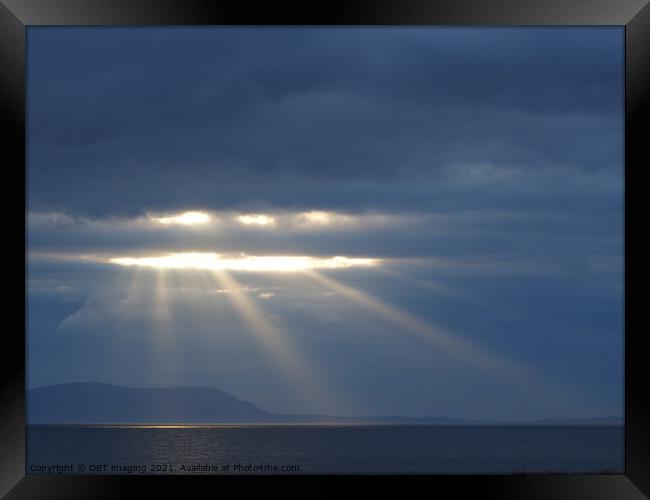 Last Rays Of Sun The Hebridean Sky Scotland  Framed Print by OBT imaging