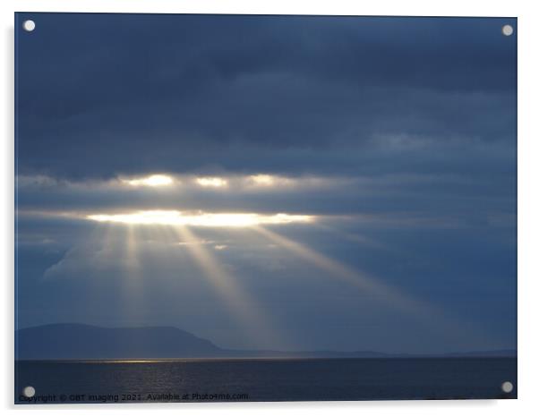 Last Rays Of Sun The Hebridean Sky Scotland  Acrylic by OBT imaging
