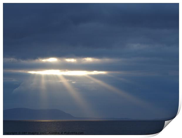 Last Rays Of Sun The Hebridean Sky Scotland  Print by OBT imaging