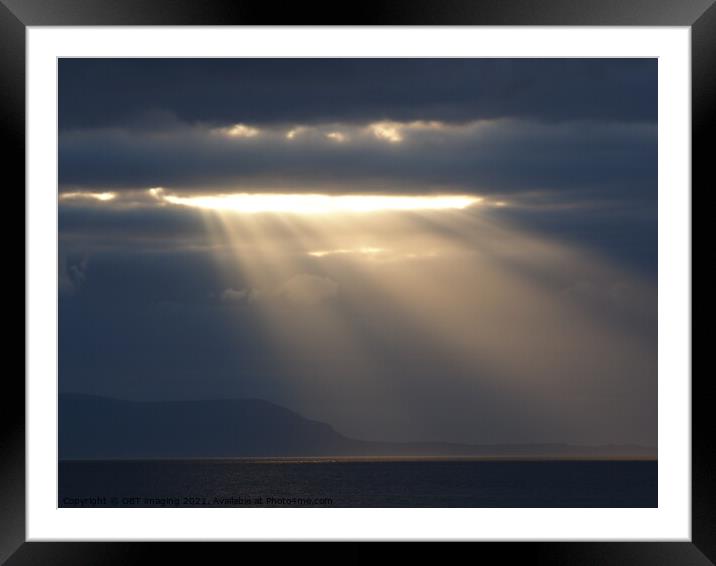 Last Ray Of Light Hebridean Sky Scotland Framed Mounted Print by OBT imaging