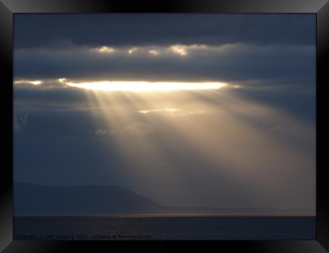 Last Ray Of Light Hebridean Sky Scotland Framed Print by OBT imaging