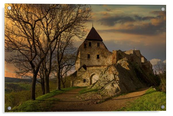 Castle Tocnik. Acrylic by Sergey Fedoskin