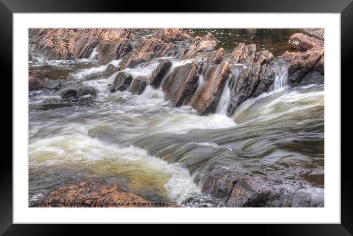 Classic Rock And Falling Water Scotland Framed Mounted Print by OBT imaging