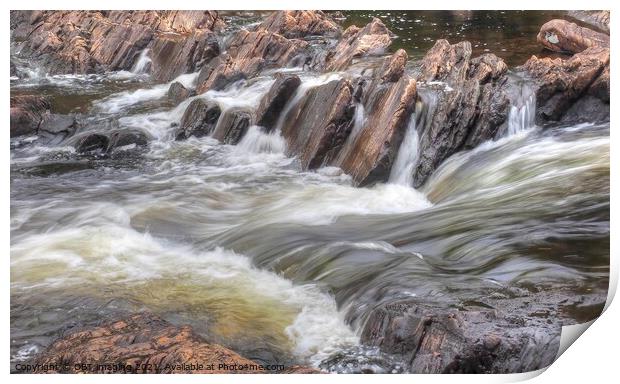 Classic Rock And Falling Water Scotland Print by OBT imaging