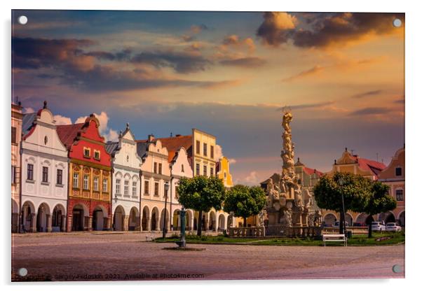 Telc city, Czech Republic. Acrylic by Sergey Fedoskin