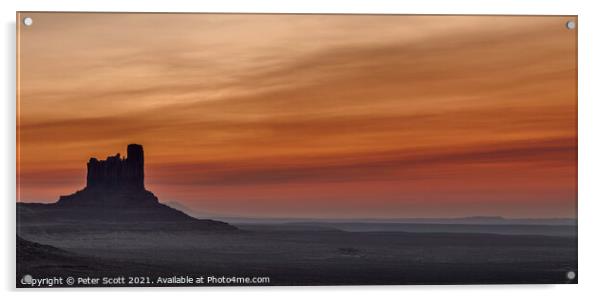 Post sunrise at Monument Valley Acrylic by Peter Scott